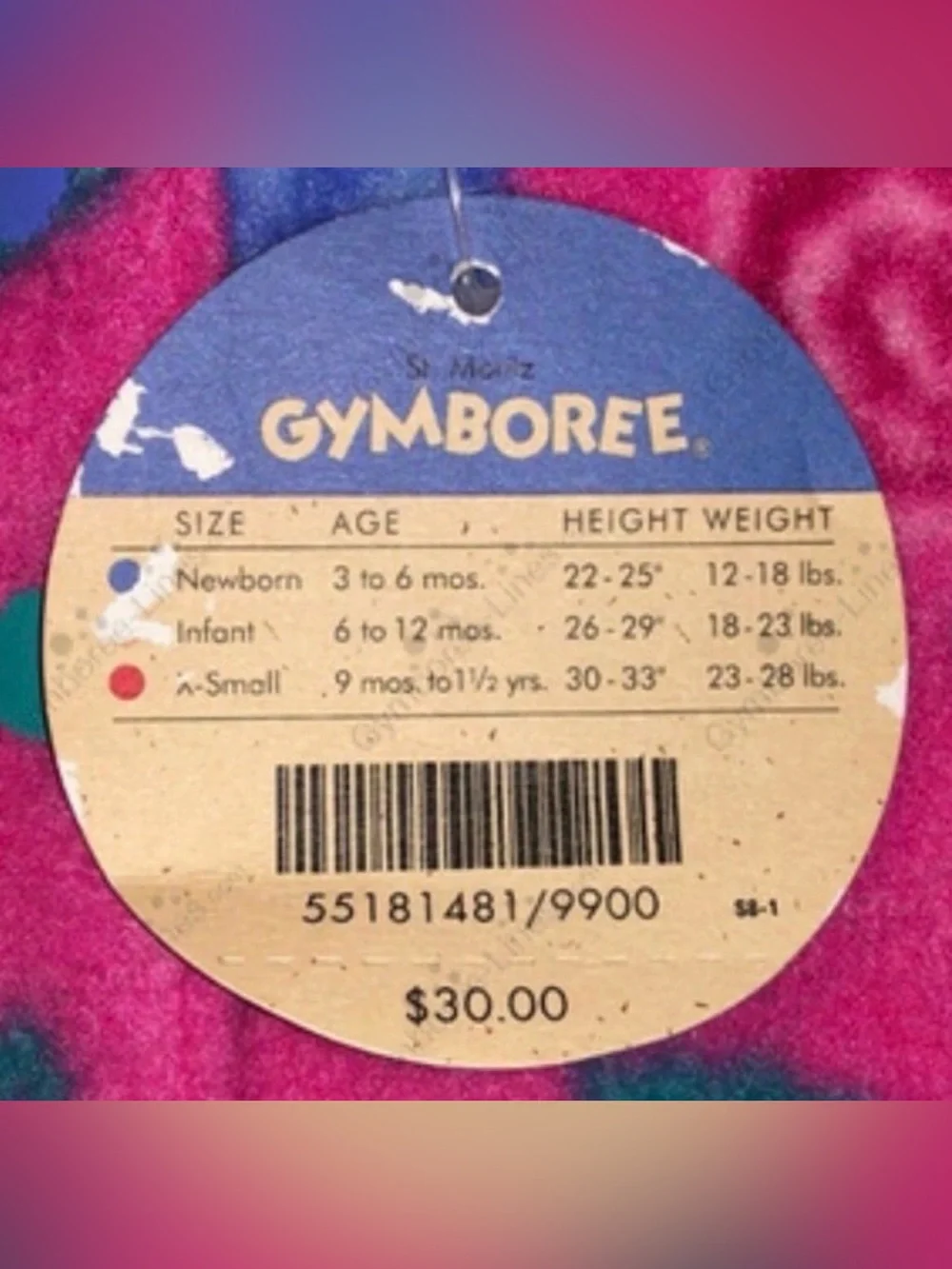 Gymboree rainbow tag